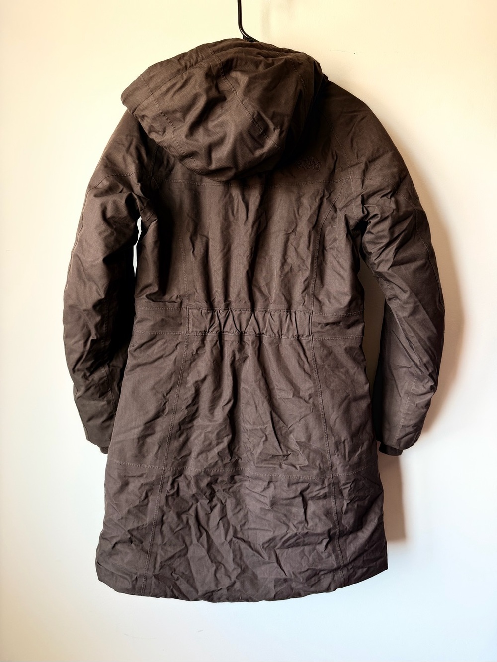 Women’s The North Face HyVent down parka coat size small chocolate brown - Picture 14 of 16